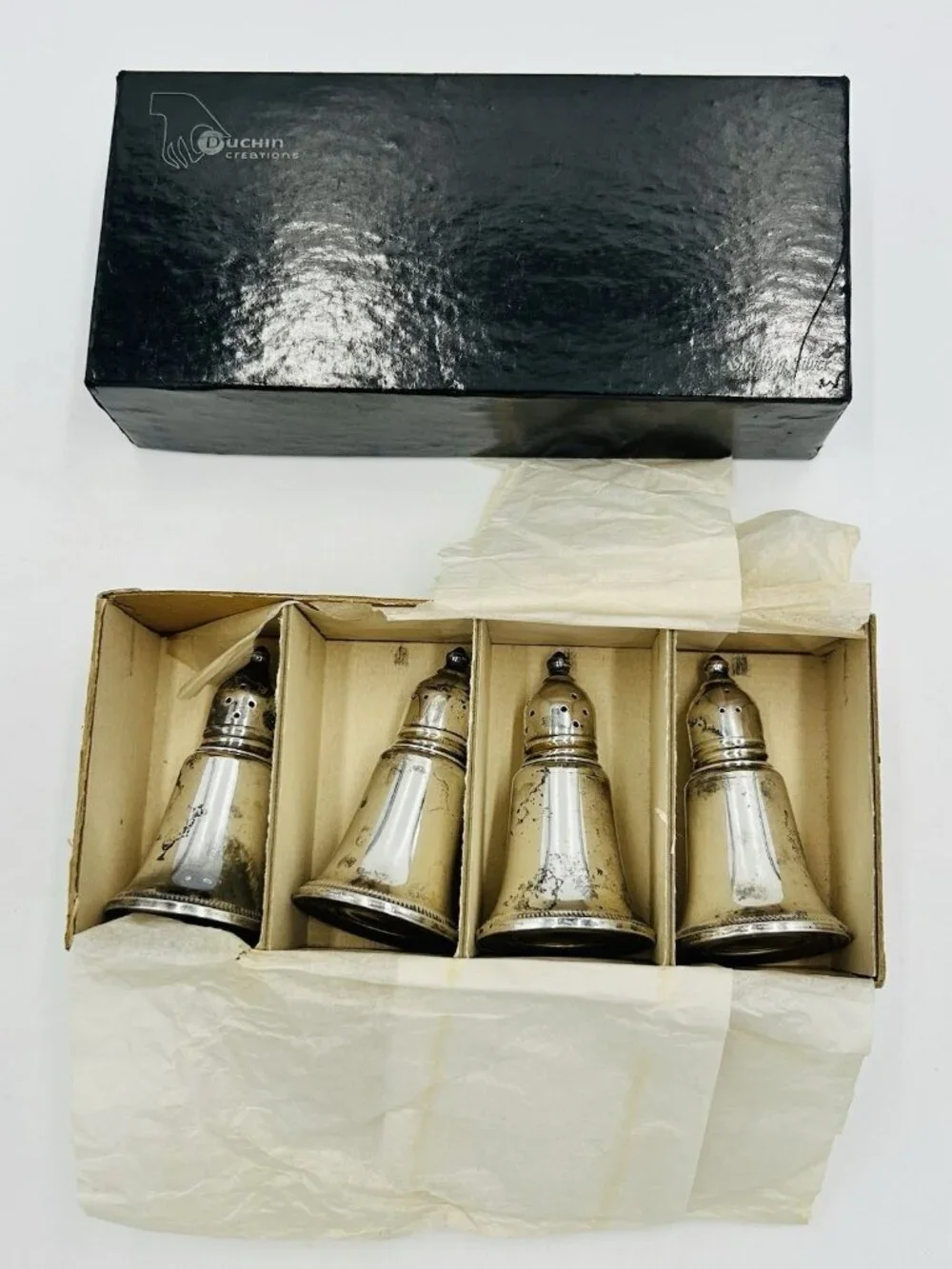 Duchin Creations Sterling Silver Weighted Salt Pepper Shakers Set of 4 215g